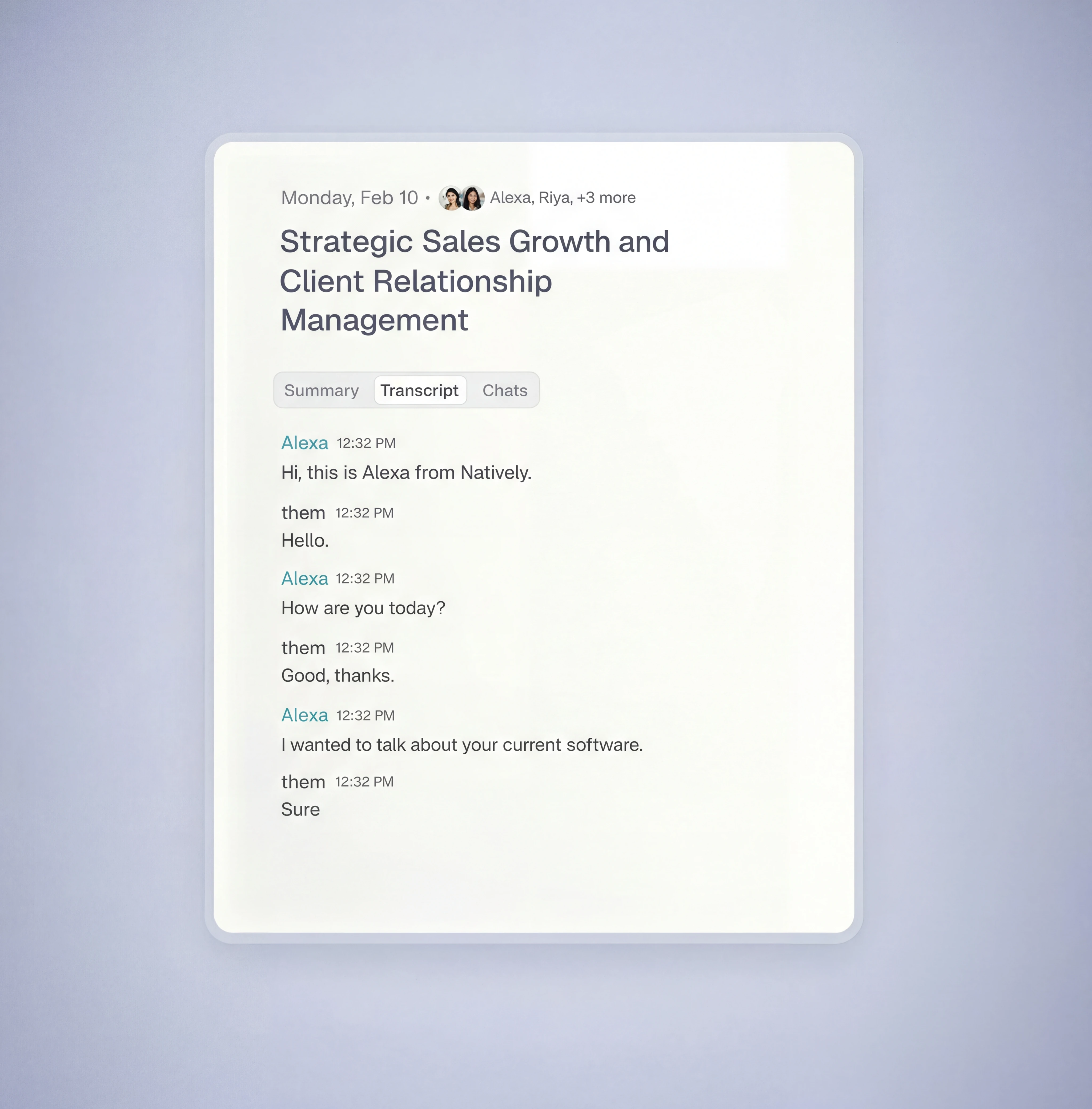 Live Transcript UI