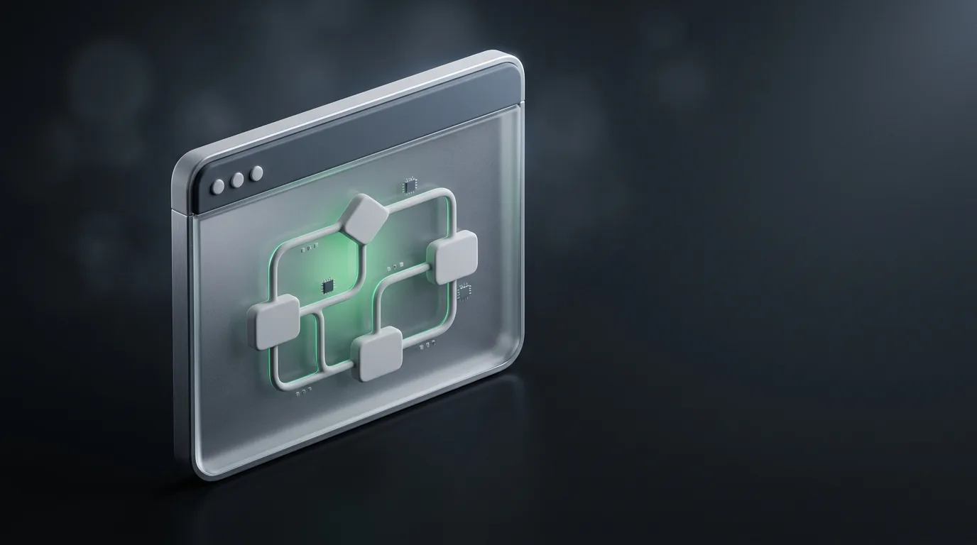 Isometric illustration of a decision tree panel showing how to choose an AI meeting assistant, in Natively brand green